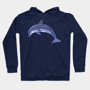 Dolphin Line Art Design Hoodie